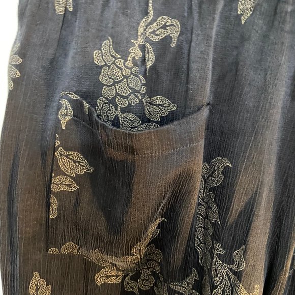 ZARA Black and Gold Flowy Pants - Picture 6 of 12